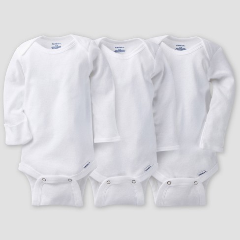 beschermen Verval Ciro Gerber Baby 3pk Long Sleeve Onesies - White : Target