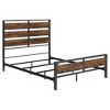 Queen Urban Chic Metal and Wood Plank Bed Brown - Saracina Home: Industrial Style, Powder-Coated Frame, MDF Headboard - 3 of 4