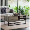 22" Rustic Coffee Table with 1 Door Storage and 2 Open Compartments for Living Room or Family Room - 2 of 4