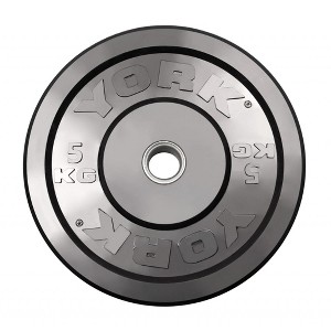 York Barbell Rubber Training Bumper Plate with Reinforced Steel Sleeve Durable and Versatile for Olympic Lifts - 1 of 1