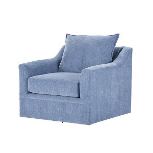 New Classic Furniture, Sylvie Blue Slate Polyester Fabric Accent Swivel Chair - 1 of 2