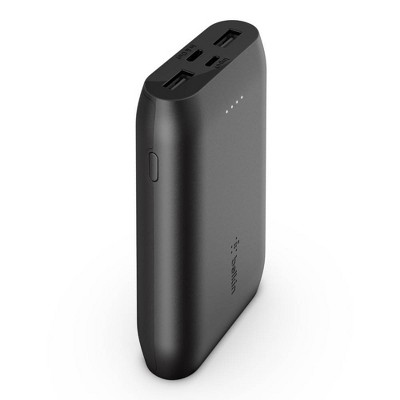 Belkin 10000mAh 3-Port Power Bank with 6in USB-C to USB-A Cable - Black