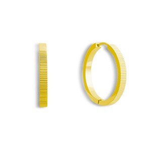 EVRY JEWELS WATERPROOF Gold or Silver Plated Haze Hoop Earrings - 1 of 3