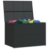 Outdoor Storage Box Black PE Rattan, Powder-Coated Steel - 4 of 4