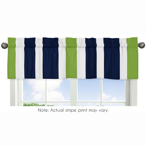 Sweet Jojo Designs Window Valance Treatment 54in. Stripe Blue Green and White - image 1 of 3