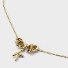 14K Gold Dipped Cubic Zirconia Rondelle Initial Necklace - A New Day™ Gold - 4 of 4