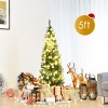 Tangkula 5/6/7/8/9FT Pencil Christmas Tree PVC Artificial Slim Tree w/ Metal Stand Home Holiday Decor Green - 4 of 4