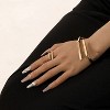 Gold Alloy Minimalist Bracelet and Ring Set for Women - 2 of 4