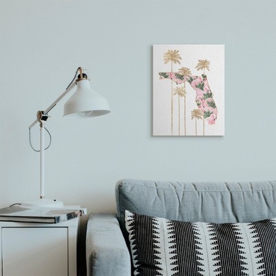 Florida Flamingo and Palm Tree Canvas Wall Art, 16 x 20