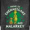 Men's - The Grinch - St. Patrick's Day Prone To Shenanigans Graphic Fleece Sweatshirt - 2 of 4