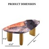 Sapphtopaz Irregular Coffee Table with Sintered Stone Top Unique Home Decor Coffee Tables with Gold Stainless Steel Legs for Living Room - 3 of 4