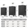 BEAFUP 20"/24"/28" 3 pcs/set in ABS Spinner Wheel Luggage, Carry on Suitcase, Matching Color, TSA Combination Lock - 3 of 4