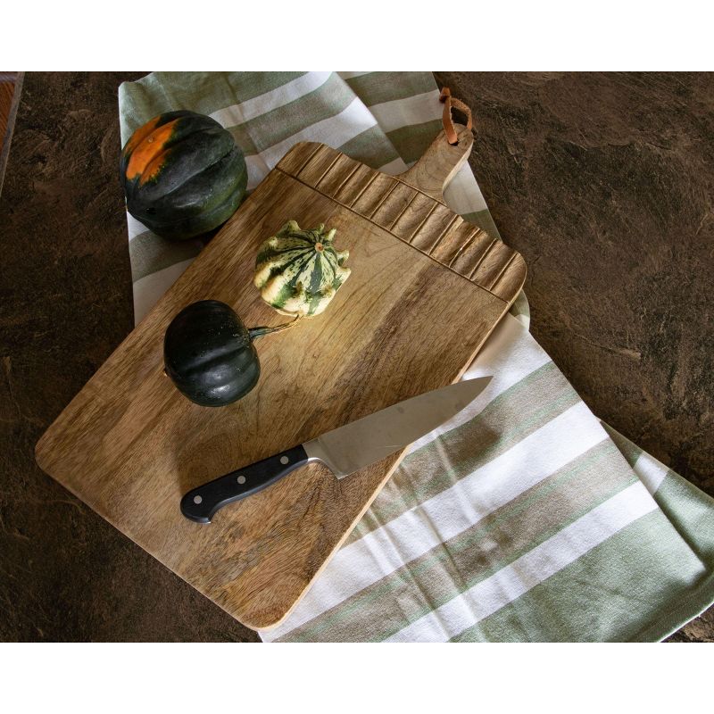 Tall Rectangle Hand Carved Wood Serving Cutting Board - Foreside Home & Garden, 5 of 6