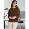 INSPIRE CHIC Women's Chiffon Semi Sheer Keyhole Neck Elegant Work Blouse - 2 of 4