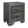 Gulches Gray 2-Drawer Nightstand with Dovetail Joints, Metal Glides & Flat Cup Pulls, Contemporary Rustic Bedroom Furniture - 2 of 4