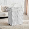 Laundry Hamper Sorter with Lid, 23.8 Gal (90 L) Synthetic Rattan Clothes Laundry Basket Storage with Lid and Handles Removable Liner Laundry Sorter - 4 of 4