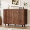 Drawer Dresser, Double Dresser With Solid Wood Legs, Chest Of Dresser For Bedroom, Living Room, Walnut - 2 of 4