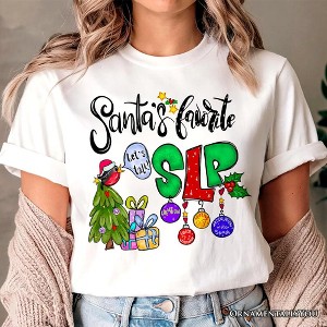 Santa’s Favorite SLP T-Shirt, Festive Christmas Tee for Speech Therapists | OrnamentallyYou - 1 of 4