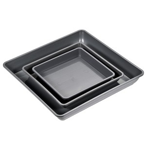 Unique Bargains Indoor Outdoor Plastic Square Flower Drip Tray Plant Pot Saucer 6-in-1 Set - 1 of 4