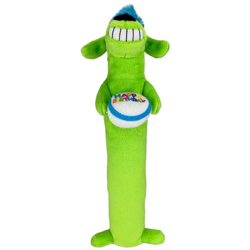 Multipet Birthday Loofa Dog Toy - Green - 12&#34;, 2 of 7