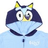 Seven Times Six Bluey Hoodie Kids 3D Ears Embroidered Long Sleeve Zip Up Costume Sweatshirt Blue - 3 of 4