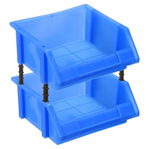 Unique Bargains Plastic Stackable Garage Closet Organization Shelf Bins 2 Pcs - 1 of 4