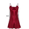 INSPIRE CHIC Women's Plus Size Full Slip Camisole Solid Satin Lotos Leaf Hem Basic Braces Nightgown Dress - 3 of 4