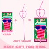 Joyfy 36/32 Packs Valentines Day Party Favor Straws with Cards for Kids' Classroom Exchange Gifts Reusable Drinking Straws for School Valentine Party - 4 of 4