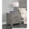 NicBex Simple Rustic 2 Drawer Nightstands Rustic Black Metal Hardware for Bedroom, Gray - 4 of 4