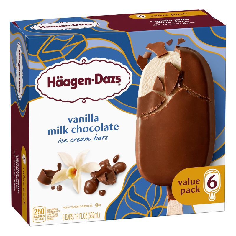 Haagen-Dazs Vanilla Milk Chocolate Ice Cream Bar - 6ct, 4 of 12