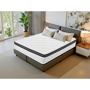 Okak Full/Queen Size Mattress in a Box with Pocket Coils, Pressure Relief Medium Firm Hybrid Mattress with Breathable Cover, CertiPUR-US - 1 of 4