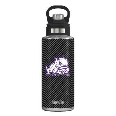 NCAA TCU Horned Frogs 32oz Carbon Fiber Stainless Steel Water Bottle