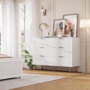 Nasitip 6-Drawer Dresser, 54" Wide Modern Chest with Deep Storage, Large Double Dresser, Wood Organizer for Bedroom/Living Room - 1 of 4