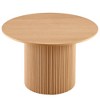 Vynxaria 47 Inch Round Dining Table for 4 Oak Wood Veneer Modern Farmhouse Wood Strip Base for Kitchen Living Room - 2 of 4
