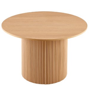 Maliang 47 Inch Round Dining Table for 4, with Wood Strip Base for Kitchen Living Room - 1 of 4