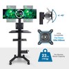 Yescom Mobile PC Stand Workstation w/ Dual Monitor Mount for Screen Up to 32" Black - 3 of 4