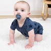 Baby Boy Rompers, 2pk - The Peanutshell® Blue Stars, Navy Green, Newborn to 24 Months - 4 of 4