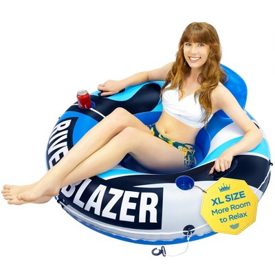 2025 Upgraded Sunlite Sports River Tube, Premium River Raft - Blazer Cool Blue XL 53"