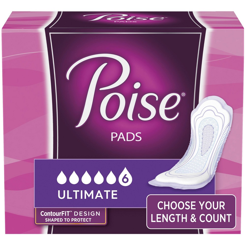 Poise Incontinence Pads  Ultimate Absorbency  Regular Length  56 Count