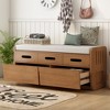 Bella Depot 43''W Rustic Storage Bench with 2 Drawers - 3 of 4