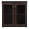 Zentra Modern and Contemporary Sideboard Storage Cabinet with Glass Doors - Dark Brown - Baxton Studio - image 2 of 4