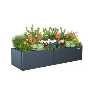 Vego Garden Tall Modern Rectangular Raised Metal Outdoor Planter Box - 1 of 4