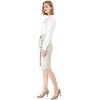 Allegra K Women's Vintage Button Decor Belted Split Front Knee Length Pencil Skirt - 4 of 4