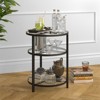 22' Triple Shelf  Metal Side Table in Black - Henn&Hart - 2 of 4