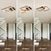 LLHZSY 2-Light Farmhouse Integrated LED Rectangle Wood Flush Mount Ceiling Light - W13.4" - 3 of 4