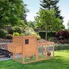 PawHut 75" Wooden Chicken Coop Hen House Poultry Cage for Backyard with Outdoor Run Removable Tray and Nesting Box - 3 of 4