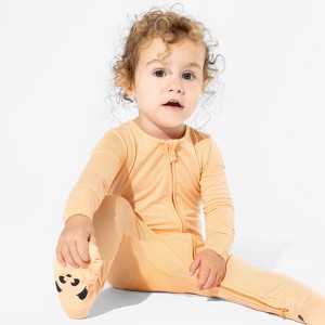 Bellabu Bear Baby Peach Fuzz Bamboo Convertible Footie - 1 of 4
