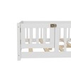 Bellemave Full Size Bed Floor Bed with Safety Guardrails and Door for Kids, White - 4 of 4
