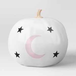 Wonder Painted Pumpkins Moon and Stars Figurine - Hyde and EEK! Boutique™ Off-White - 1 of 3