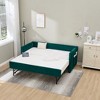 GDFStudio Milton Modern Wood and Velvet Twin Size Daybed - 3 of 4